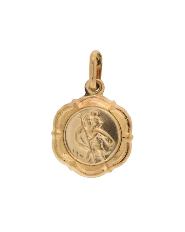 9CT Y/G HOLLOW SAINT CHRIS 14m